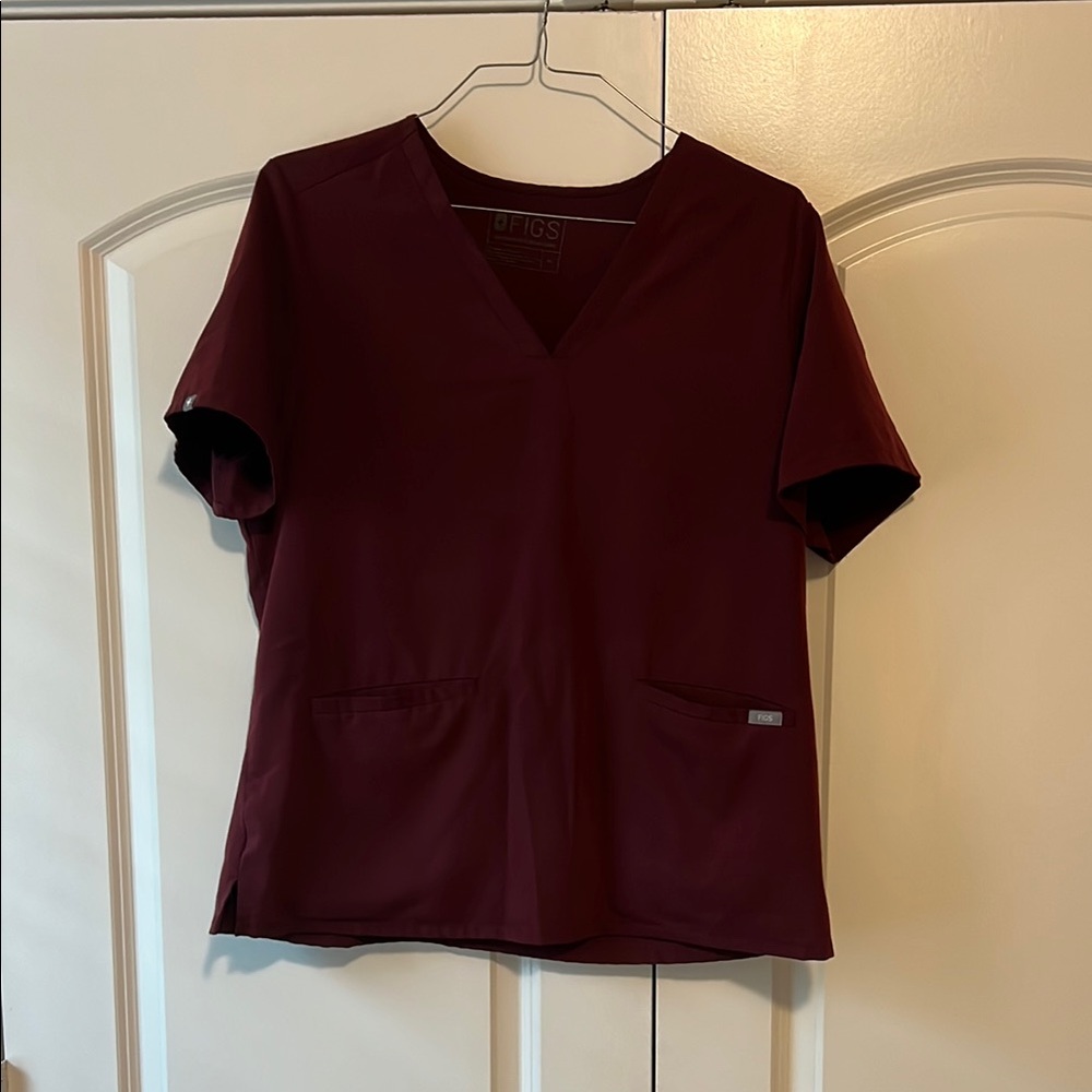 FIGS Women's Burgundy  scrub Top